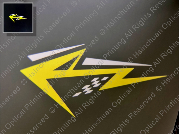 Yellow lightning arrow projection pattern representing speed and energy.
